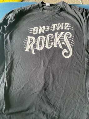 On The Rocks Graphic long sleeve- Black with White Print